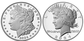 2024 Proof Morgan and Peace Dollars at Inaugural GACC Show in Tampa 2024 proof Morgan and Peace silver dollars