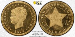 1879 Coiled Hair $4 PCGS PR65+ CAM CAC