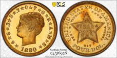 1880 Coiled Hair $4 PCGS PR65+ CAM CAC