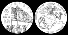 2025 US Marine Corps $5 Gold Coin Designs
