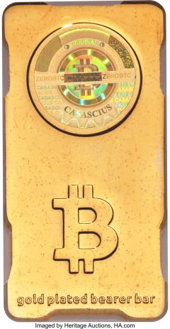 Casascius brass Unloaded (“Demo”) 1 Bitcoin (BTC) 2011 MS64 PCGS