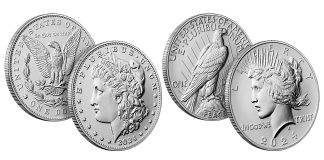 U.S. Mint Releases 2024-P Uncirculated Morgan & Peace Silver Dollars U.S. Mint images of their 2024-P Uncirculated Morgan and Peace Silver Dollars