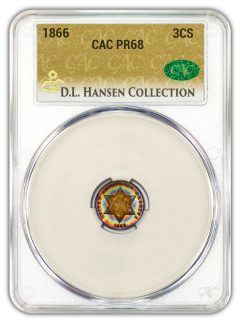 1866 3c CAC PR68