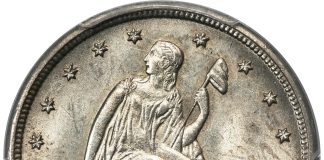 Heritage’s ANA Coin Auctions Top $53.5 Million 1876-CC Twenty Cent Piece, MS65