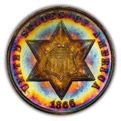 Close-up 1866 3c CAC PR68