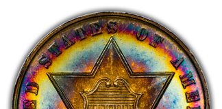 Hansen’s Rare U.S. Coin Collection Transitions to CAC Grading Close-up 1866 3c CAC PR68
