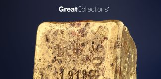 Historic 44 oz. Russian Gold Ingot to Be Auctioned by GreatCollections, Displayed at ANA Russia 1919 Gold 44oz Ingot