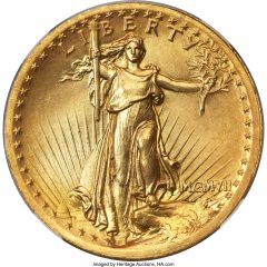 1907 High Relief, Wire Rim Double Eagle, MS67