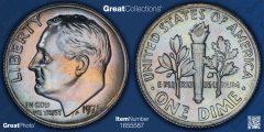 1975 No S Proof Dime – obverse and reverse