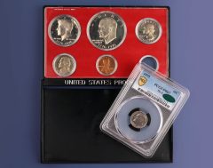 1975 No S Proof Dime with1975 Proof Set