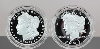 US Mint Sales: 2024 Proof Morgan & Peace Dollars at 1-Month CoinNews photo 2024-S Proof Morgan and Peace Silver Dollars