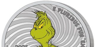 Dr. Seuss Characters Set to Grace Limited-Edition Coins Artist’s concept for a 2025 Grinch coin