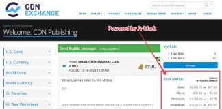 CDN Exchange Teams with A-Mark to Deliver Bullion Spot Pricing on Dealer Platform CDNX Homepage Screenshot