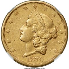 1870-CC Liberty Double Eagle, AU Details