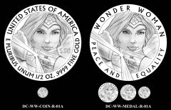 2025 Wonder Woman Comic Art Coin and Medal Reverse Candidate Designs 01A
