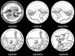 Candidate Designs 1-4 Reverse 2026 Semiquincentennial Abolitionism Quarter