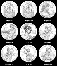 Candidate Designs Obverse 2026 Semiquincentennial Declaration of Independence Quarter