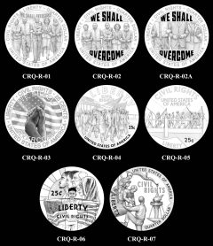 Candidate Designs Reverse 2026 Semiquincentennial Civil Rights Quarter