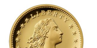 US Mint Sales: Flowing Hair Gold Coin Debuts Obverse Image 230th Anniversary Flowing Hair High Relief Gold Coin