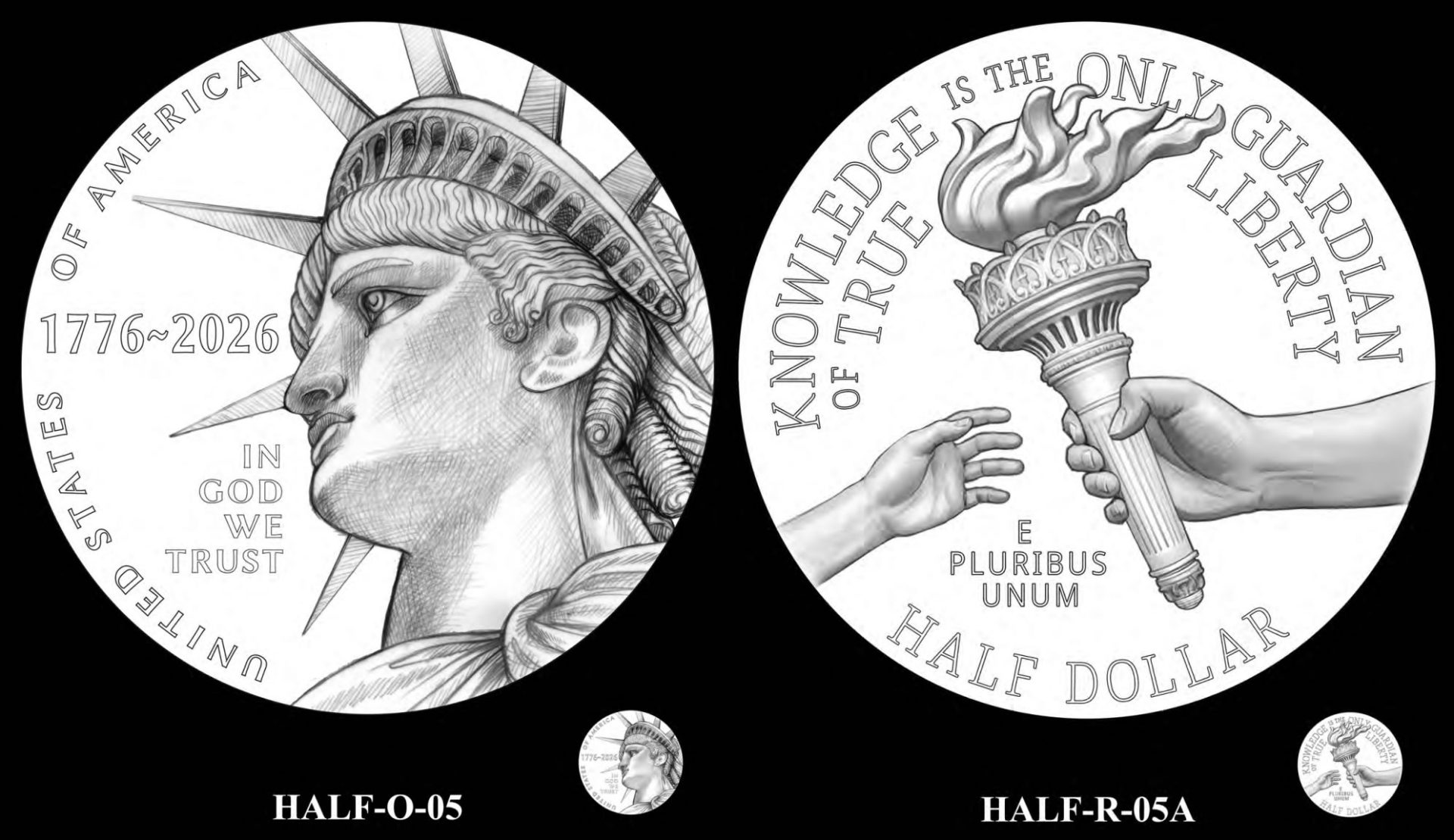 2026 Semiquincentennial Half Dollar Designs