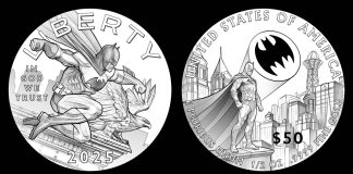 U.S. Mint 2025 Batman Coin and Medal Designs Recommended Recommended Designs for 2025 $50 Batman Gold Coin