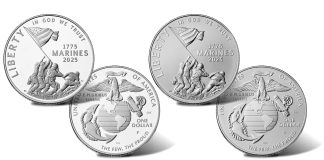 US Mint Sales: Weekly Gains Slow as Fewer Products Outperform 2025-P U.S. Marine Corps 250th Anniversary Silver Dollars - Proof and Uncirculated