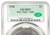 1794 Flowing Hair Dollar Earns CACG MS67 Certification, Insured for $15 Million 1794 Flowing Hair Silver Dollar CACG MS67