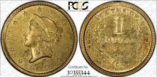 DLRC and D.L. Hansen Complete Charlotte Gold Collection 1849 Charlotte Mint Open Wreath Gold Dollar