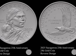 U.S. Mint Weighs 2025 Sacagawea 25th Anniversary Gold Coin 2025 Sacagawea 25th Anniversary 24k Gold Coin Designs