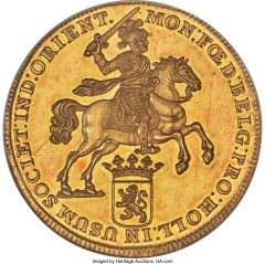 United East India Company (VOC) gold Proof Pattern Ducaton 1728 PR63 NGC