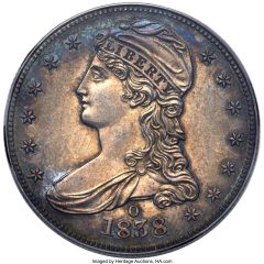 1838-O Reeded Edge Half Dollar, GR-1, PR64BM PCGS