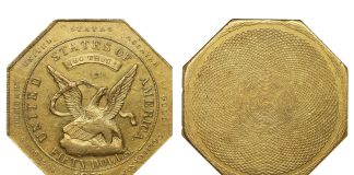 1851 Humbert $50 “Slug” Anchors Stack’s Bowers May Showcase Auction 1851 Augustus Humbert $50 slug