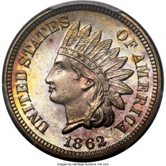 1862 Indian Cent, PR66 PCGS