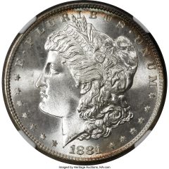 1881-S Silver Dollar, MS69