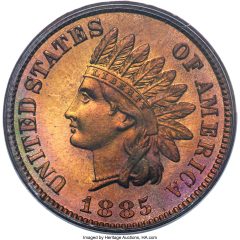 1885 Indian Cent, PR68 Red Brown PCGS