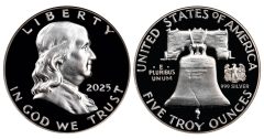 2025 silver 5 oz Franklin obverse and reverse