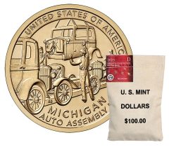 Bag of 2024-D American Innovation Dollars for Michigan