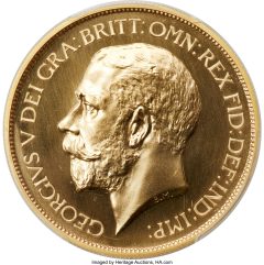 George V gold Proof 5 Pounds 1911 PR67 Cameo PCGS