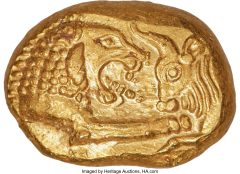 LYDIAN KINGDOM. Croesus (561-546 BC). AV stater (15mm, 8.05 gm). NGC Choice MS 5 5 - 5 5