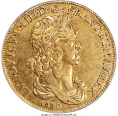 Louis XIII gold 10 Louis d'Or 1640-A AU Details (Cleaned) NGC