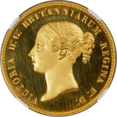 Victoria gold Proof Una and the Lion 5 Pounds 1839 PR62 Ultra Cameo