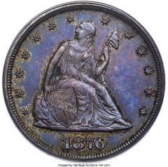 1876-CC Twenty Cent Piece, MS64