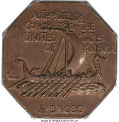 1925 MEDAL Norse Medal, Uniface Die Trial, Brass, MS64 PCGS