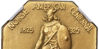 Rare Norse-American Centennial Medals Featured in Heritage ANA US Coins Auction 1925 Norse-American Centennial Gold Medal, PR65 No 1