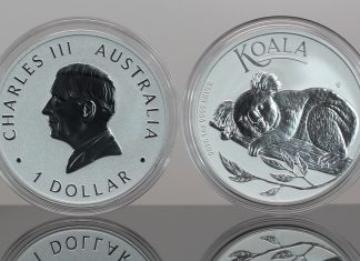 Australian Bullion Sales Ease in November, Perth Mint Says 2025 Australian Koala1oz Silver Bullion Coins - Obverse and Reverse