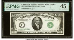 Fr. 2220-F $5,000 1928 Federal Reserve Note. PMG Choice Extremely Fine 45