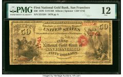 San Francisco, CA - $50 1870 Fr. 1160 The First National Gold Bank