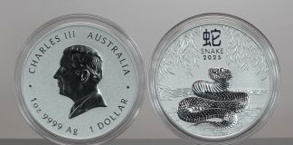 Australian Bullion Sales Surge in October, The Perth Mint Reports 2025 Australian Lunar Snake 1oz Silver Bullion Coins - Obverse and Reverse