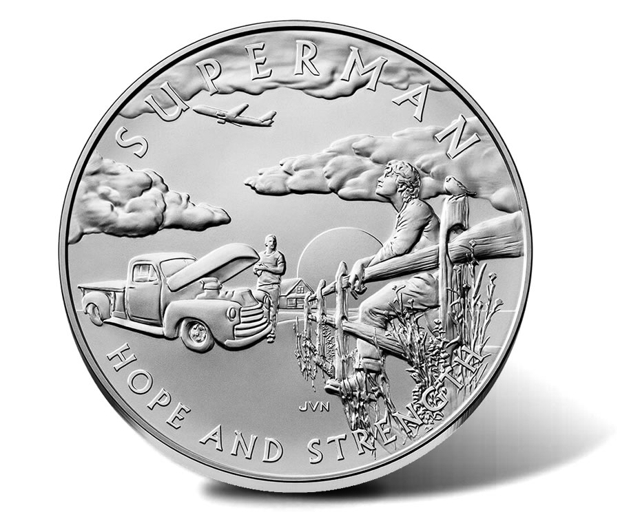 US Mint 2025 Superman 1 Ounce Silver Medal - obverse and reverse