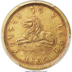 1860 Mormon Five Dollar, AU53
